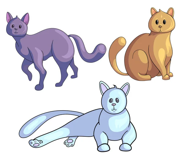 Cartoon-Katzen gesetzt — Stockvektor