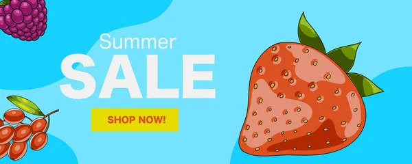 夏季销售网页横幅与浆果 — 图库矢量图片