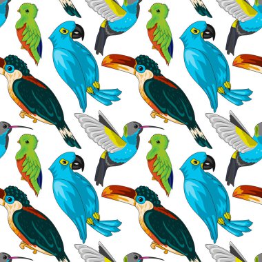 Egzotik kuşlar Seamless Modeli