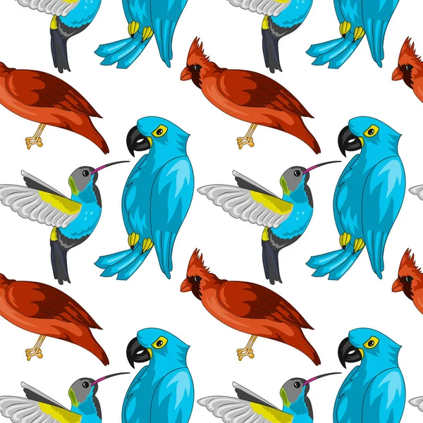 Exotiska fåglar sömlösa mönster — Stock vektor