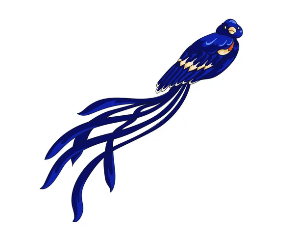 Tejedor de cola larga icono de ave exótica — Vector de stock
