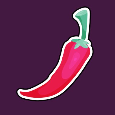 Kırmızı biber biber karikatür vektör simgesi