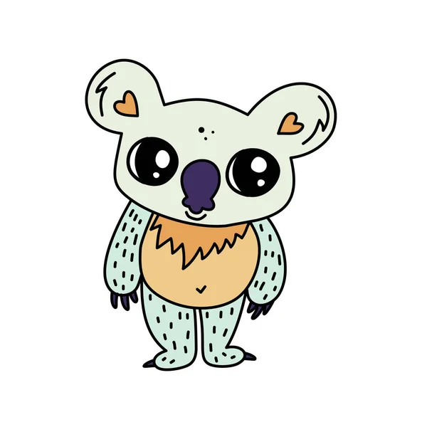 Icono de koala de línea de colores — Vector de stock