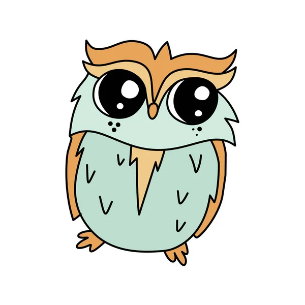Coloured owl line icon — Stock Vector