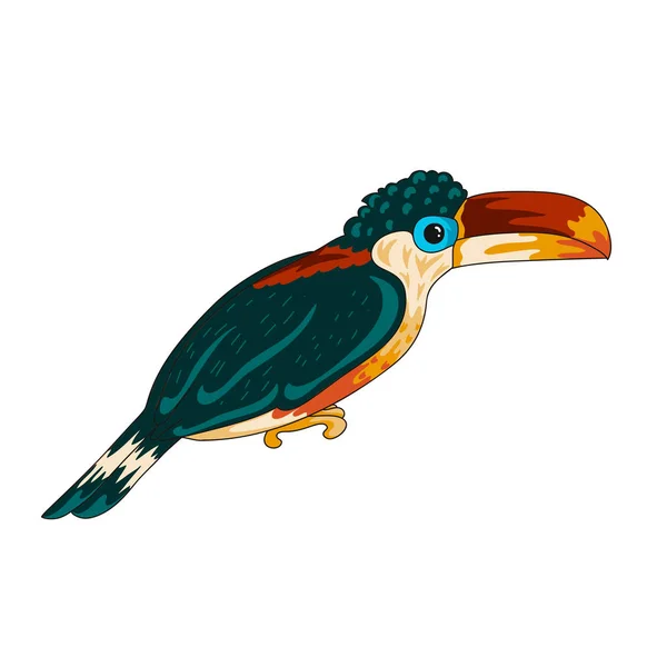 Curl-crested aracari ikonen — Stock vektor