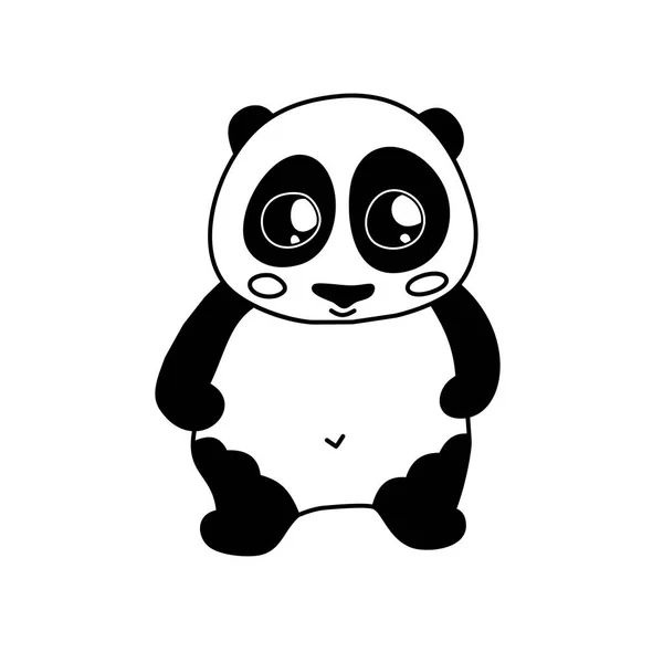 Doodle panda personagem . — Vetor de Stock