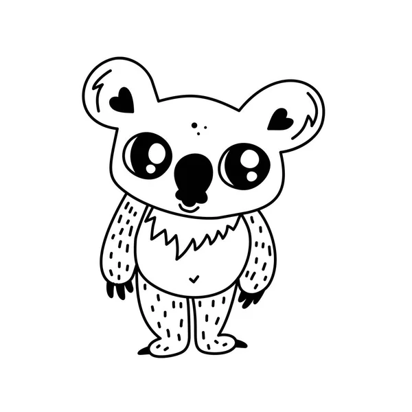 Doodle personagem coala — Vetor de Stock