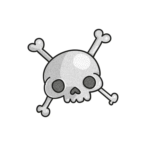 Stippled funny skull — Stock Vector