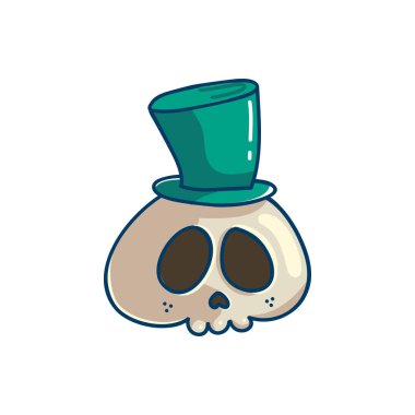 Kafatası cyllinder şapka ile