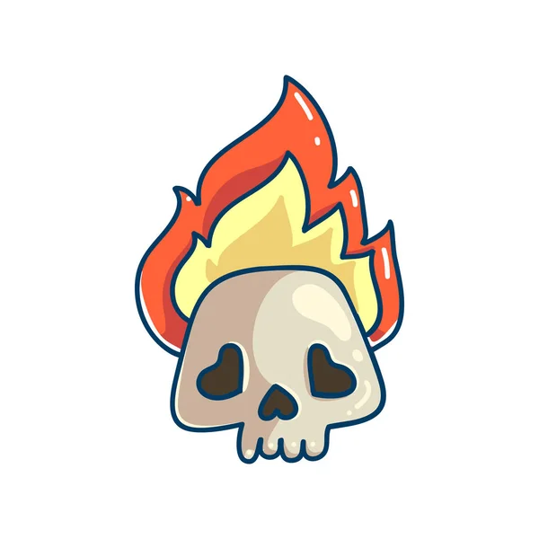 Burning cráneo icono — Vector de stock