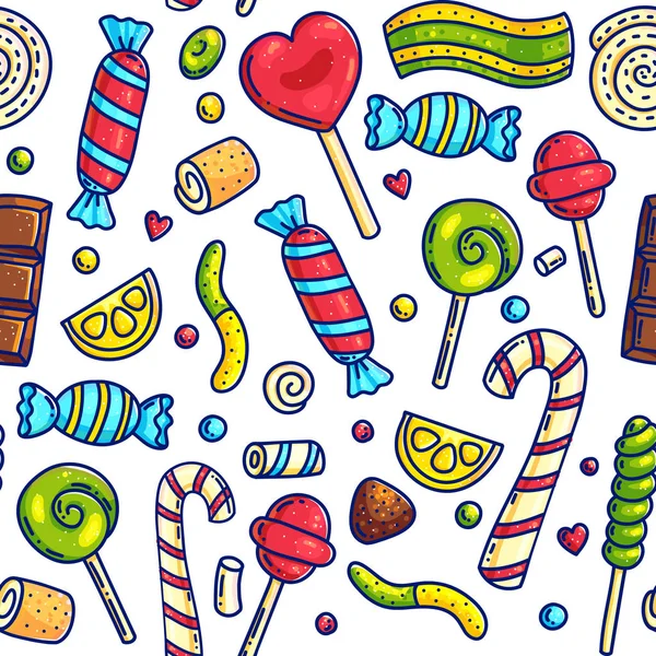 Bonbons colorés motif sans couture — Image vectorielle