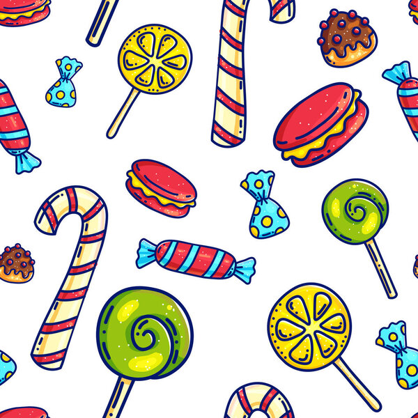 Colorful candies seamless pattern