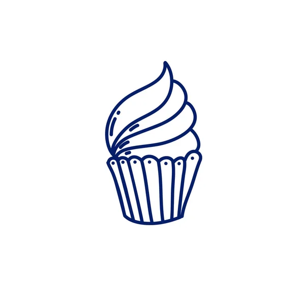 Doodle cupcake ikona — Wektor stockowy