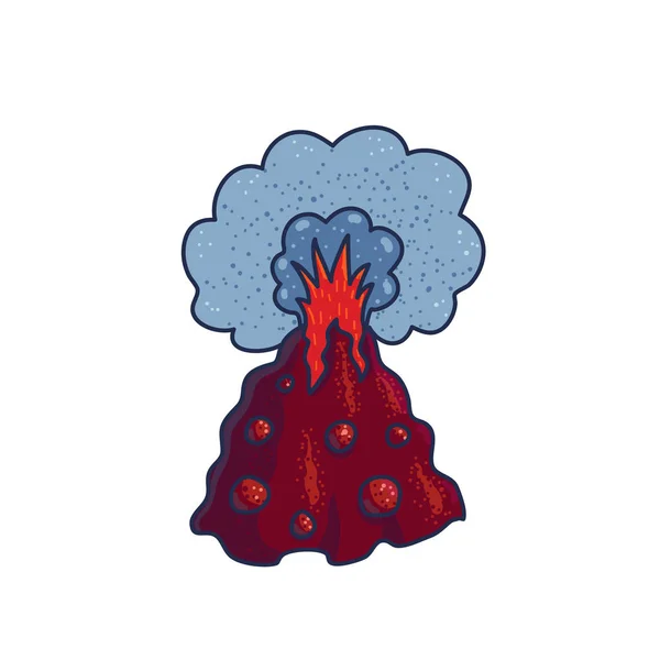 Ηφαίστειο κινούμενα σχέδια σύμβολο — Διανυσματικό Αρχείο