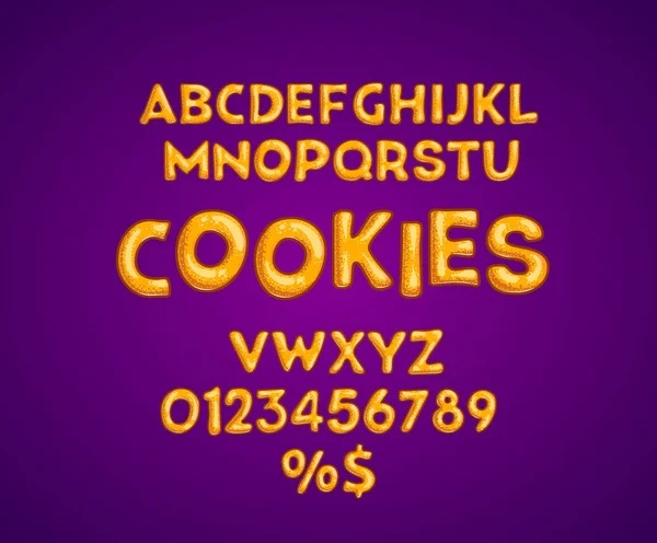 Conjunto de vetores alfabeto de cookies — Vetor de Stock