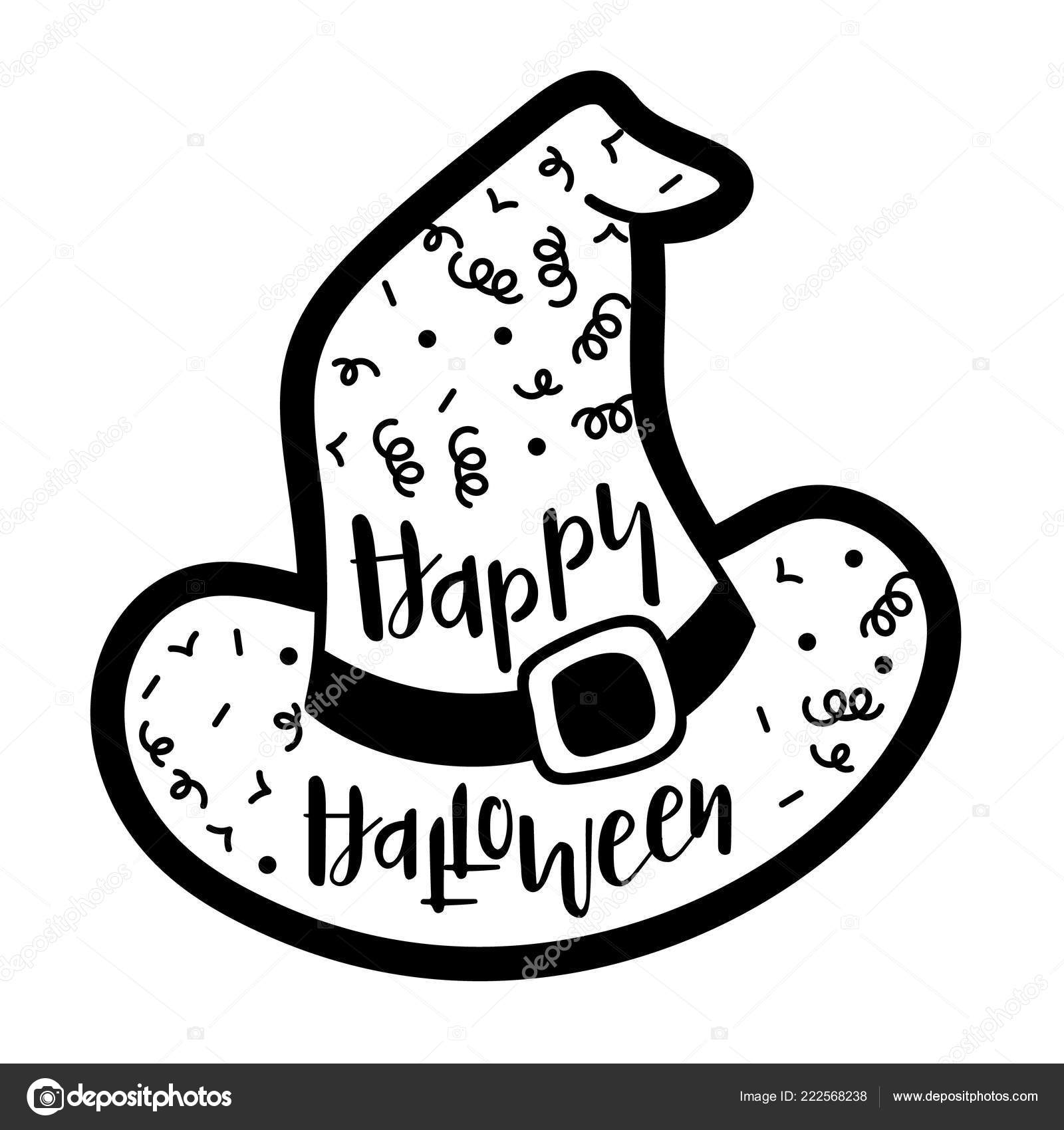 Hexe Hut Vorlage Sagen Happy Halloween Stockvektor Levinanas
