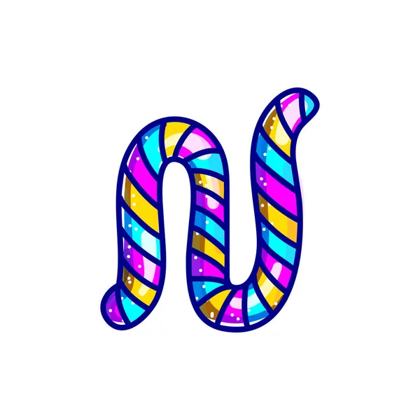 Carnival candy cane font — Stock Vector