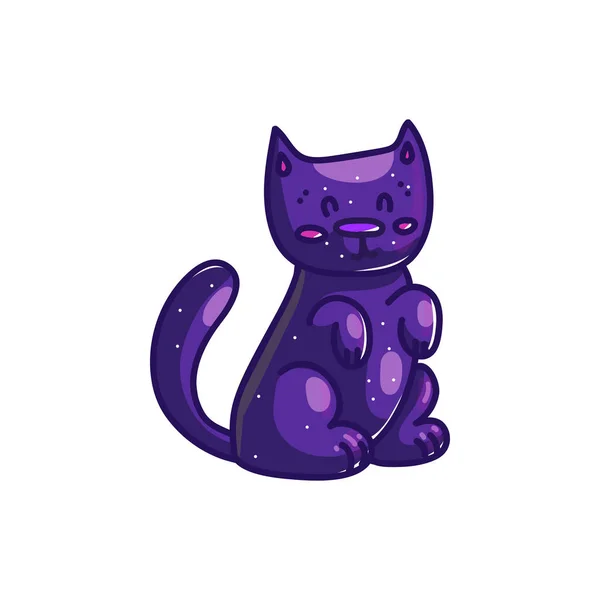 Púrpura gato de dibujos animados para Halloween — Archivo Imágenes Vectoriales
