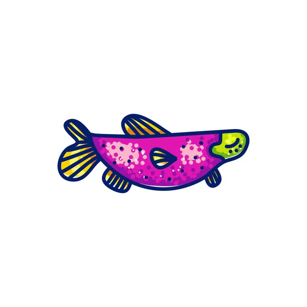 Colorful swimming marine fish — Stock Vector