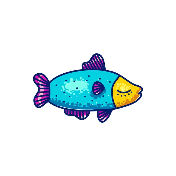 Colorful swimming marine fish — Stock Vector