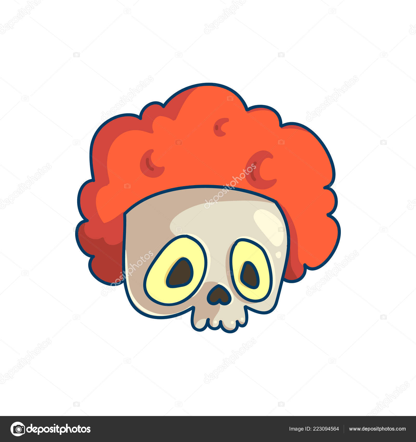 Clown Skull Cartoon Vector Character Day Death Cute Illustration