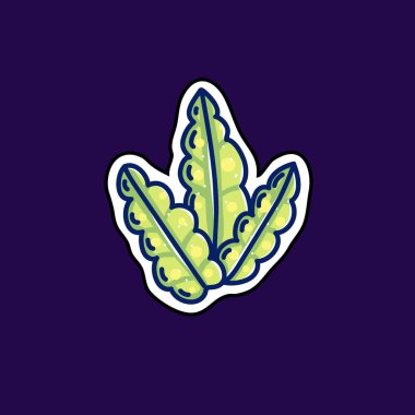 Beyaz arka plan vektör illüstrasyon izole karikatür deniz yosunu