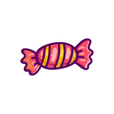 Parlak renkli vektör şeker şal üzerinde izole beyaz arka plan