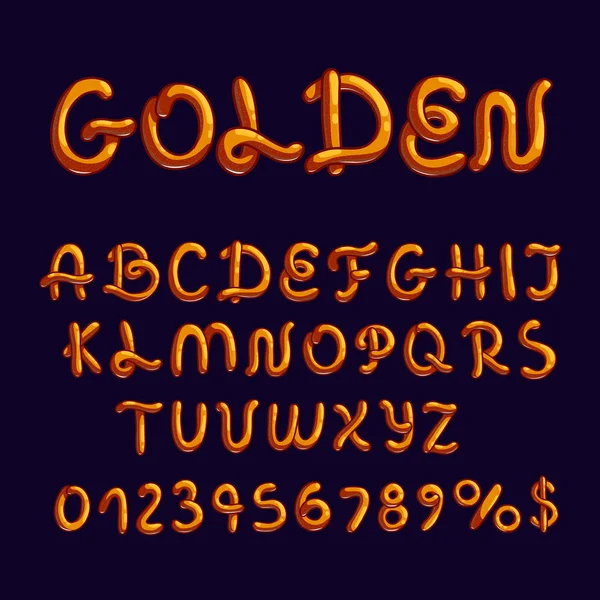 Креативный Блестящий Шрифт Искривленными Буквами Золотого Цвета Темно Синем Фоне — стоковый вектор