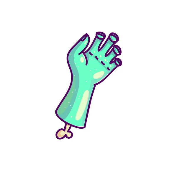 Kreativa Vektor Design Blå Hand Zombie Med Ben Som Sticker — Stock vektor