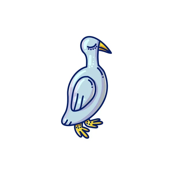 在白色背景向量例证查出的动画片海鸥 — 图库矢量图片