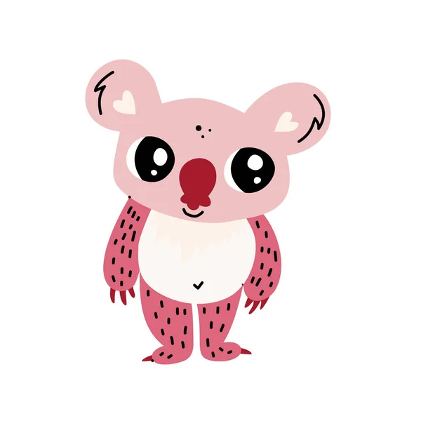 Lindo Personaje Dibujos Animados Doodle Animal Niños Libro Ilustración Vectorial — Vector de stock