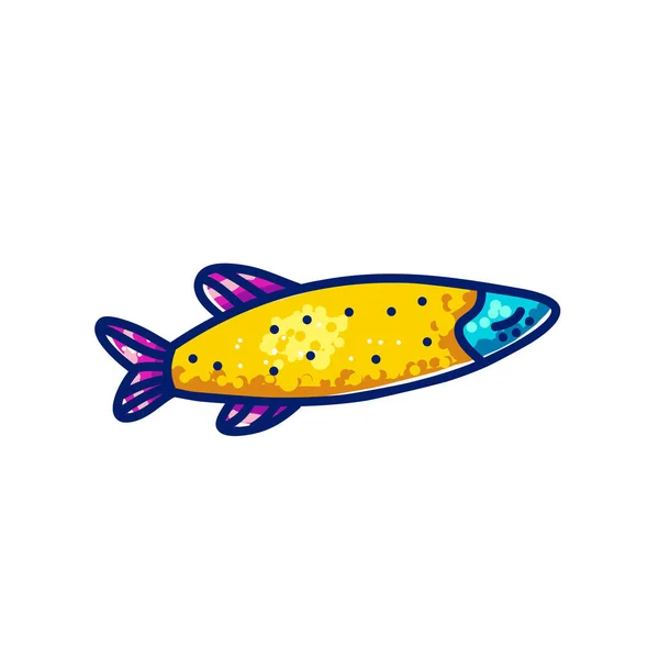 Multicolor Vector Marino Hermoso Pez Dibujos Animados Nadando Sobre Fondo — Vector de stock