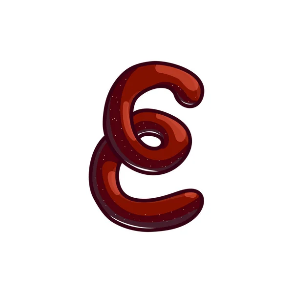 Буква Творческий Шоколад Разработанный Тип Шрифта Изолирован Белом Фоне Шикарный — стоковый вектор
