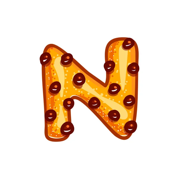 Fonte Cookie Avec Pépites Chocolat Isolées Sur Fond Blanc Alphabet — Image vectorielle