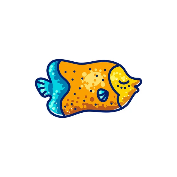 Многоцветные Векторные Морские Красивые Мультяшные Рыбы Плавающие Белом Фоне — стоковый вектор