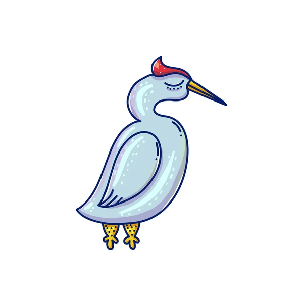 Ilustración Dibujos Animados Niños Libro Vector Pájaro Símbolo Náutico Garabato — Vector de stock
