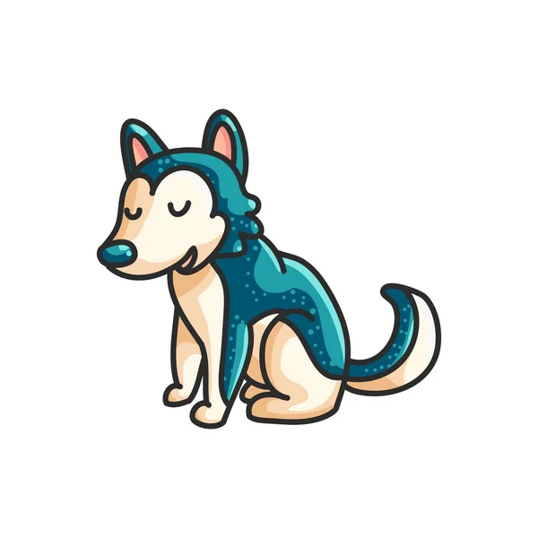 Kleiner Zeichentrick Husky Hund — Stockvektor