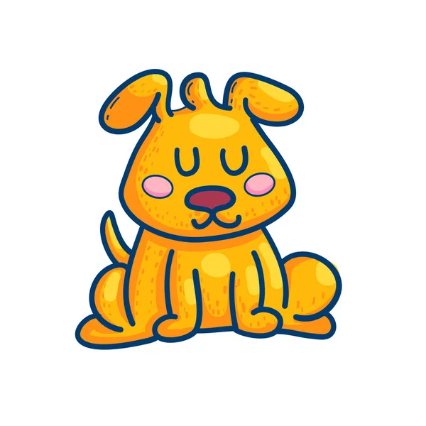 Encantador Vector Diseñado Cachorro Color Amarillo Aislado Sobre Fondo Blanco — Archivo Imágenes Vectoriales