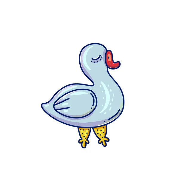 Cartoon Doodle Sea Bird Vector Illustration — Stock Vector