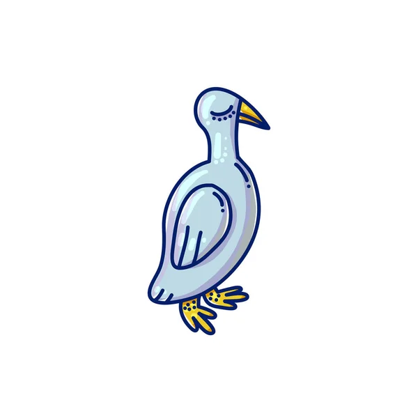 Cartoon Doodle Sea Bird Vektorillustration — Stock vektor