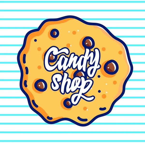 Candy loja mão desenhada desenho animado vetor ilustração — Vetor de Stock