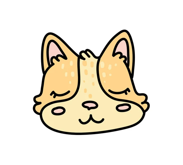 Cute baby fox hand drawn vector character icon — ストックベクタ