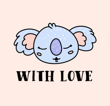Şirin koala el çizimi vektör karakteri