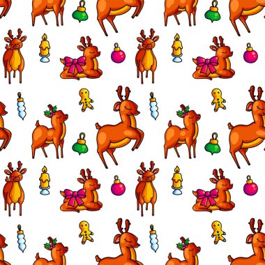 Noel eli, şirin geyiklerle kusursuz desenler çizmiş.