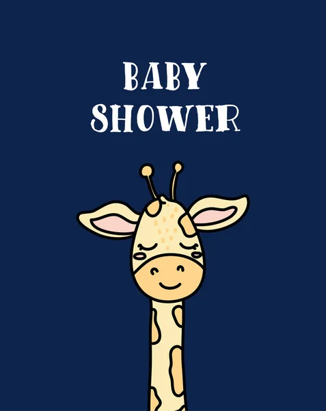 Mignon bébé girafe personnage vectoriel dessiné à la main — Image vectorielle