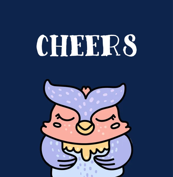 Chouette bébé hibou dessiné à la main personnage vectoriel — Image vectorielle