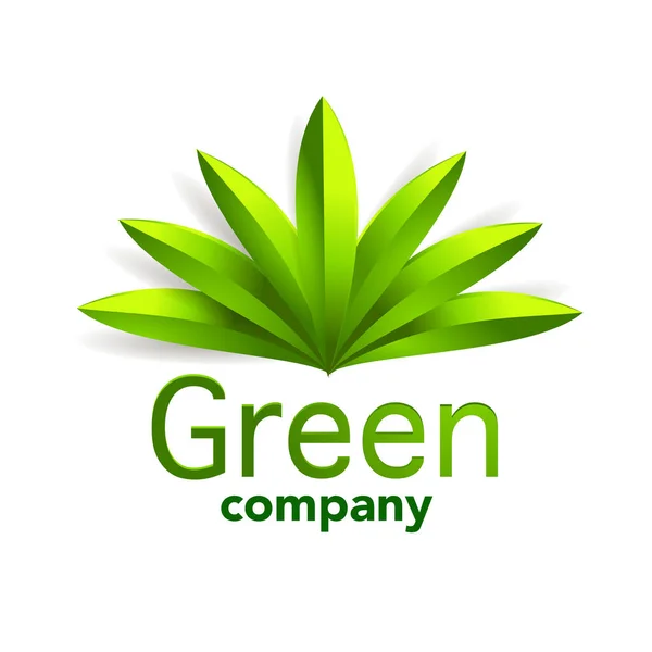 Πράσινο φύλλα 3d διανυσματική έγχρωμη απεικόνιση — Διανυσματικό Αρχείο