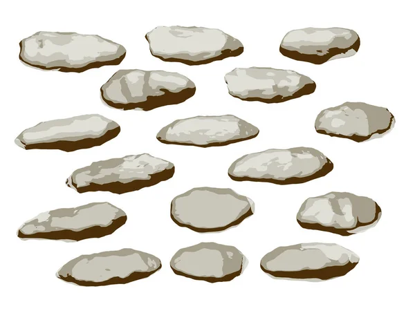 Piedras orgánicas planas — Vector de stock