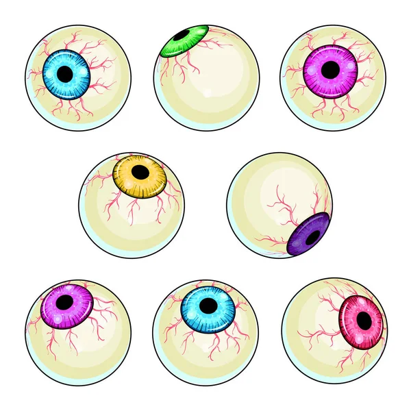 Creepy eye vector illustrations set — Stock Vector