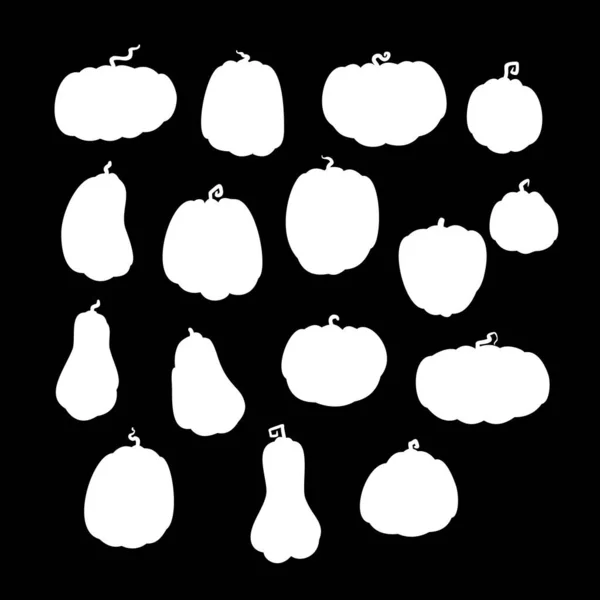 Pumpkin silhouette set Stock Vector